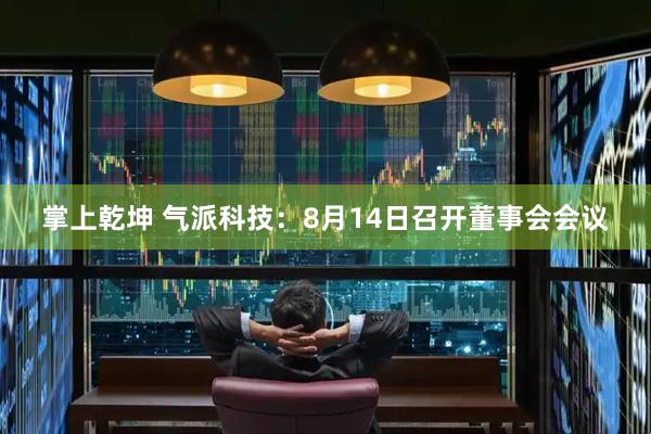 掌上乾坤 气派科技：8月14日召开董事会会议